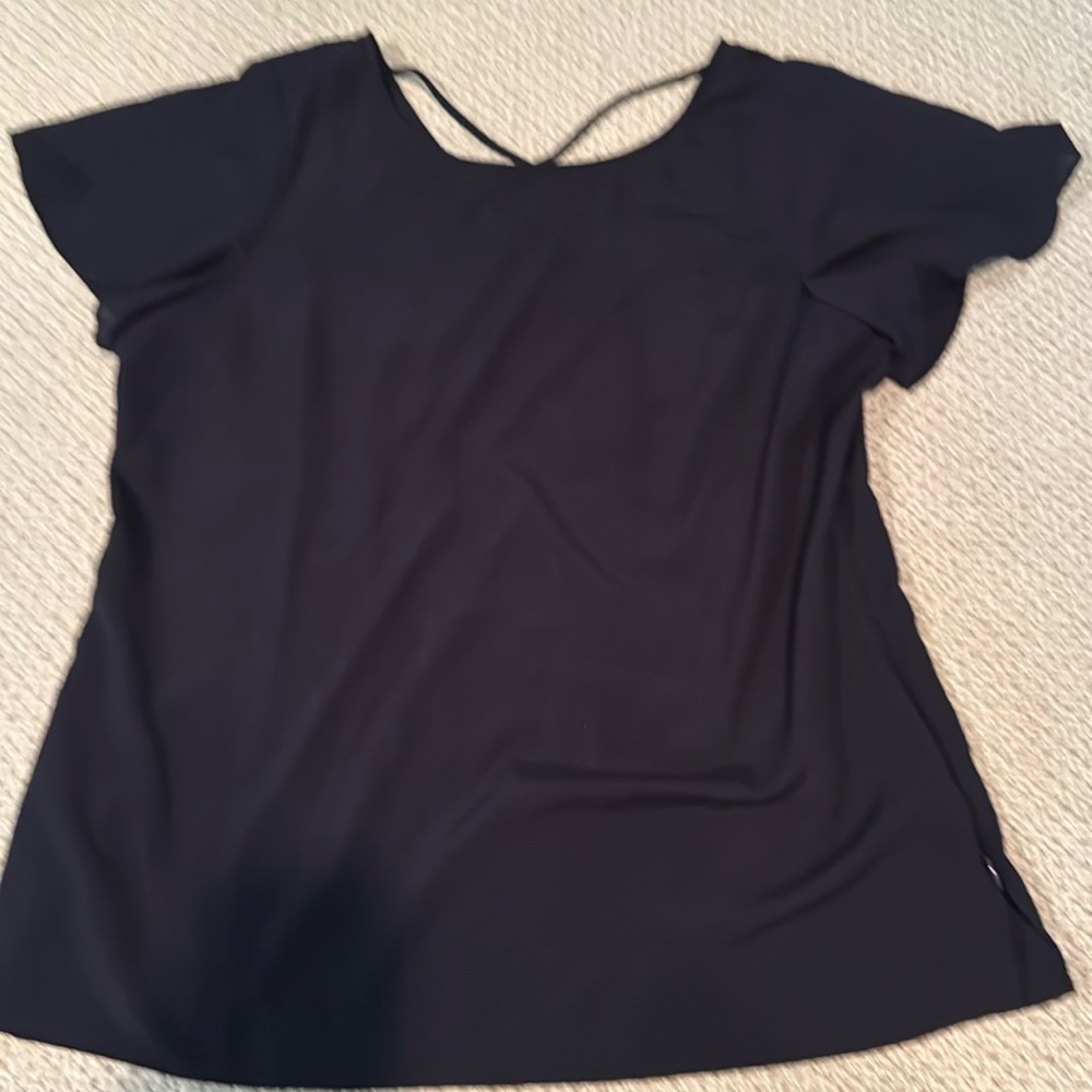 Talbots blouse navy size Large